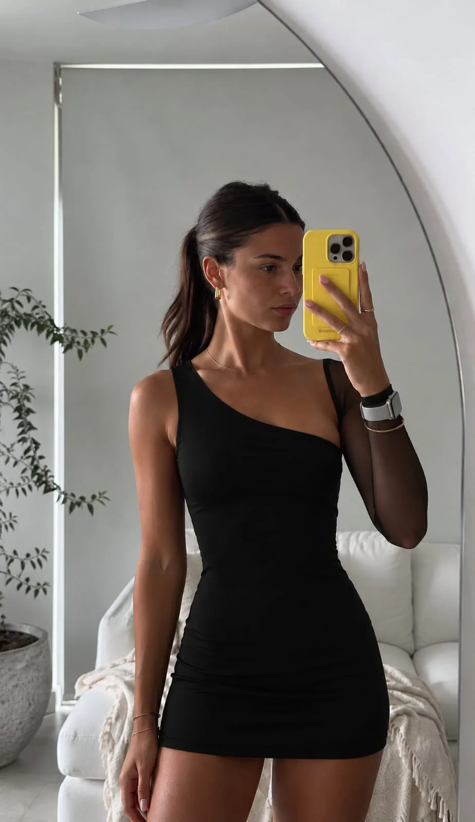 Vestido una manga (Microfibra+Tull)